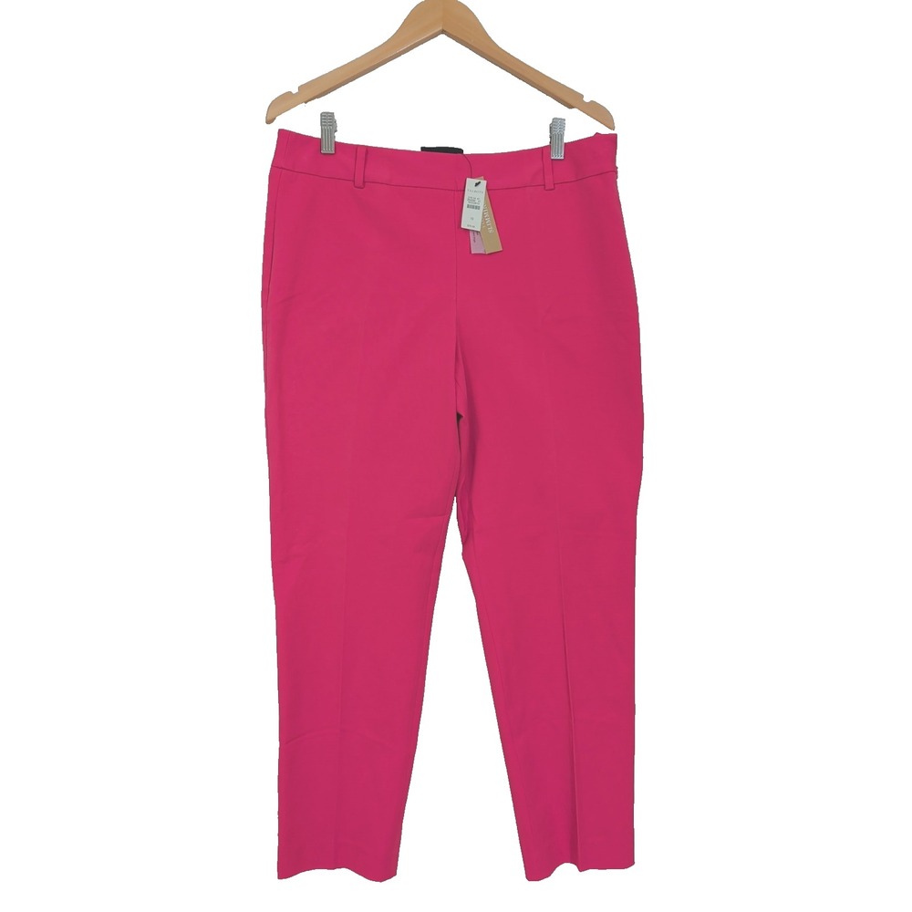 Talbots Signature Straight Pants Womens 10 Pink Stretch Side Zip Preppy Polished